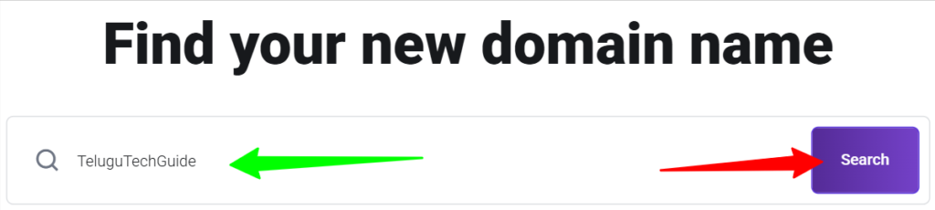 Enter Your Preferred Domain Name